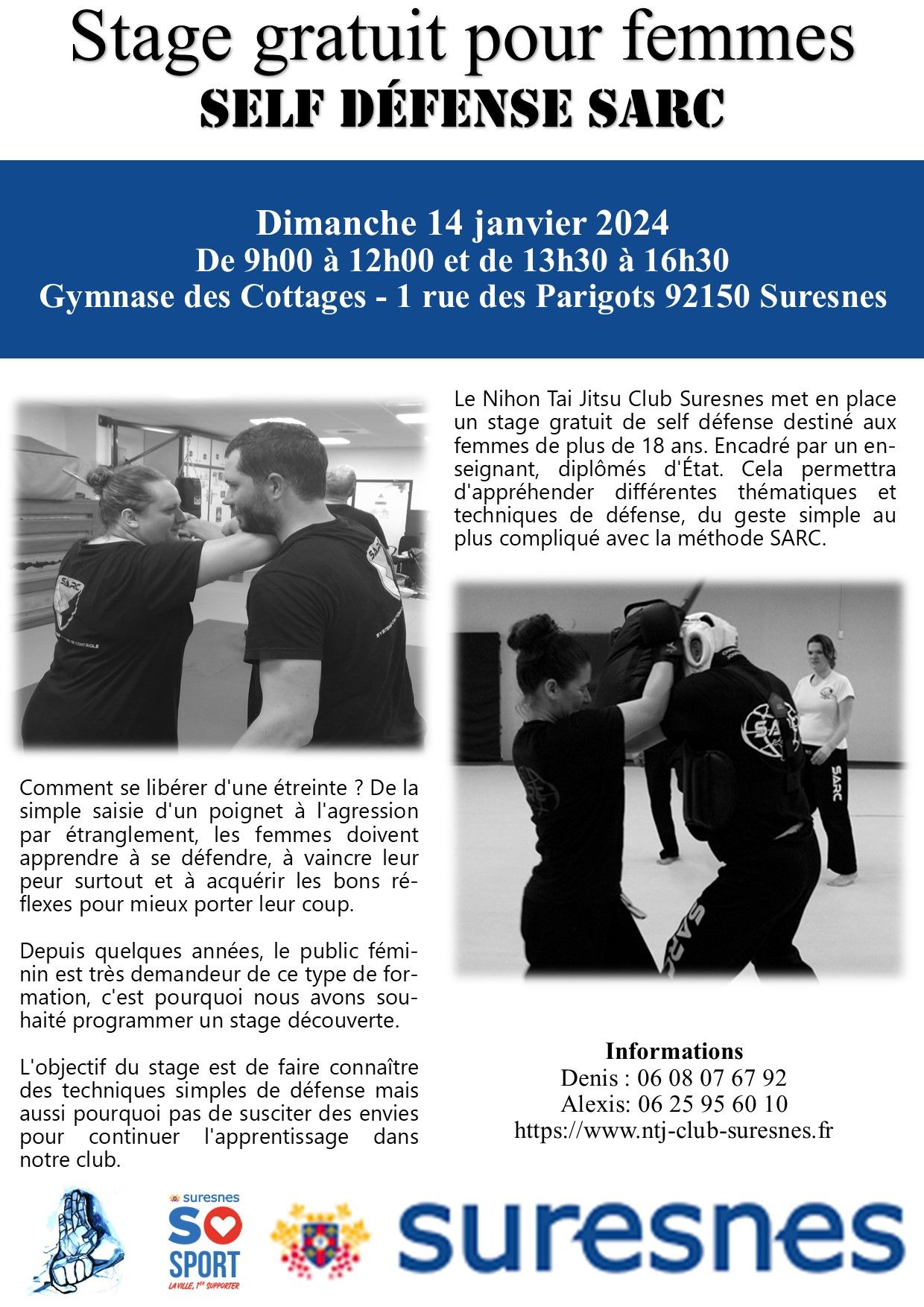 Affiche SARC Stage femme janvier 2024 V3